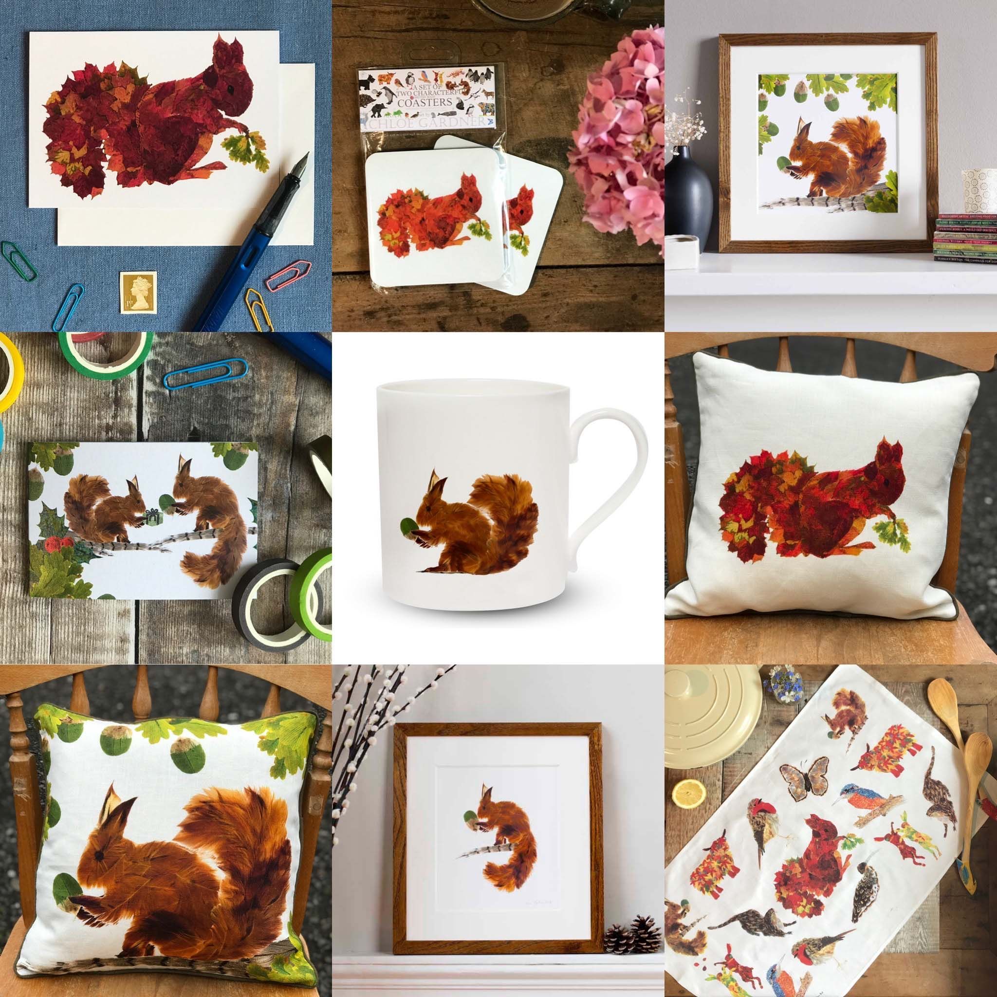 Autumnal products: An autumn leaf cow, squirrels and more..